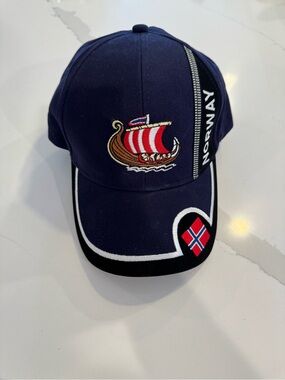 🇳🇴 Rock Expedition Vikings Embroidered Norway Navy Blue Souvenir Baseball Cap